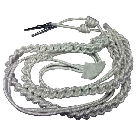 Military Silver Aiguillette with Two Tips