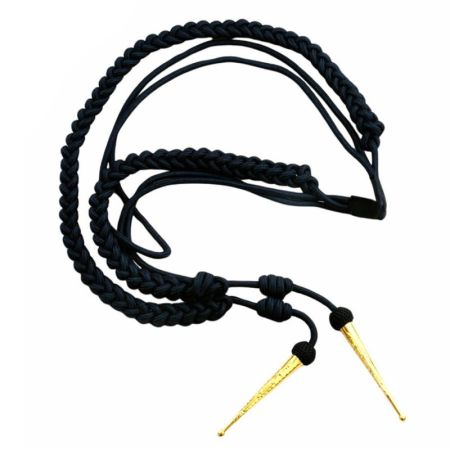 Black Silky Aiguillette with Golden Tips