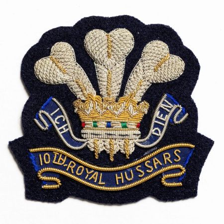 10th Royal Hussar Bullion Wire Blazer Badge