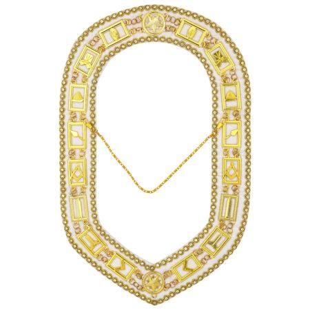 Blue Lodge Chain Collar Gold Plated With Rhinestones